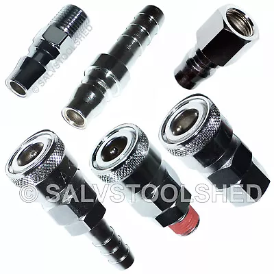 Air Fittings Assortment Nitto Type  Compressor Coupling Thread Barb Hose Clamps • $14.95