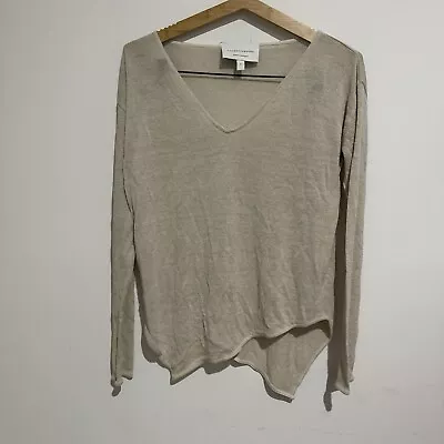 Viktoria & Woods Womens Lightweight Knit Long Sleeve Top Size 1 Beige V-neck  • $49.95