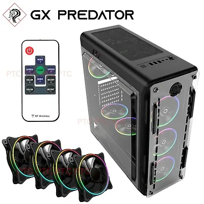 $128 • Buy ARGB Gaming Tower GX Optical ATX MATX ITX Computer PC Case W/ Fans 650W 850W 
