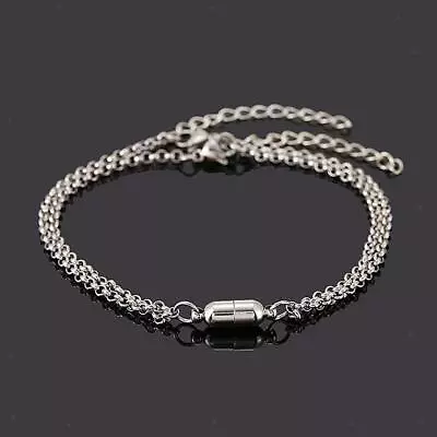 2pcs/pair Lovers Bracelets Men Women Minimalist Stainless Steel Attract Magnet • £3.61
