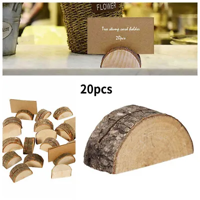 20pcs Wooden Table Card Holder Stand Number Place Name Menu Wedding Party New • £11.23