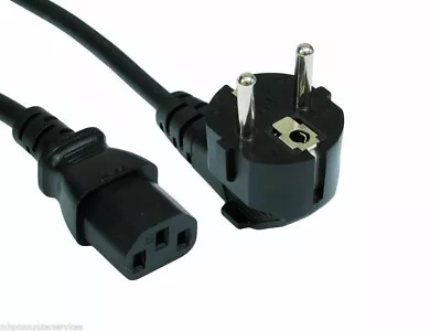 2m Euro Schuko 2 Pin Plug To IEC C13 Socket 10A Mains Power Cable Kettle Lead • £7.99