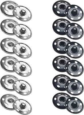 12 Sets Metal Sew On Snap Buttons 25Mm Dia Snaps Fasteners Press Studs Buttons F • $9.99