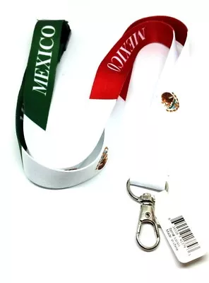 Mexican FLAG LANYARD Key Chain Neck Strap ID Holder Breakaway MEXICO Green Red • $7.50