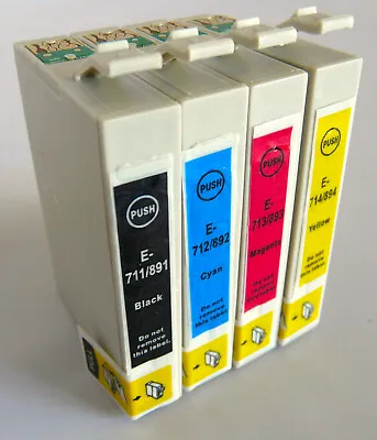 £6.40 • Buy Set Of 4 Non-OEM Ink Cartridges Alternative For Epson T0711 T0712 T0713 T0714 NS