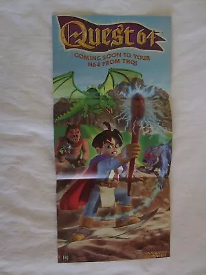 Quest 64 (N64) Nintendo Power Poster 1998 THQ RARE • $15.95