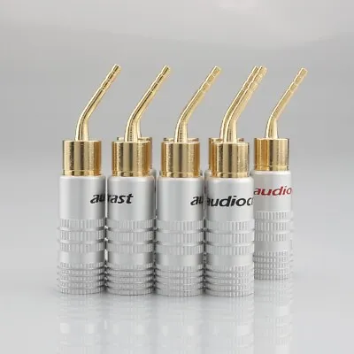 8Pcs Audiocrast  Gold Plated 2mm Pin Banana Plug Speaker Wire Connector • $9.49