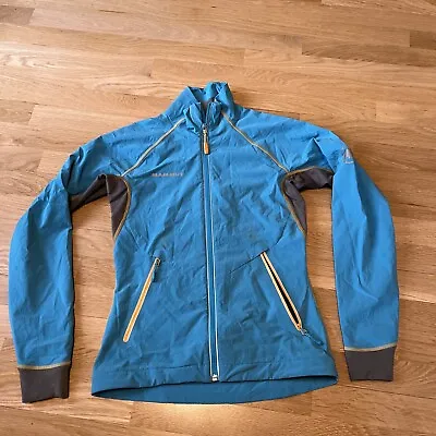 Mammut Windbreaker Shell Rain Jacket Hiking Womens XS Full Zip Blue Grey Flaw* • $9.99