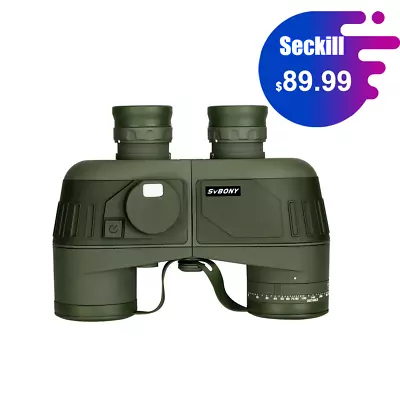 SVBONY 7x50mm Marine Binoculars Waterproof With Rangefinder Compass For Hunting • $89.99