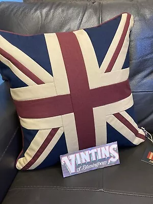 Union Jack / Uk Tapestry Cushion By Woven Magic (tea Dyed 18x18 ECO ) • £23.95