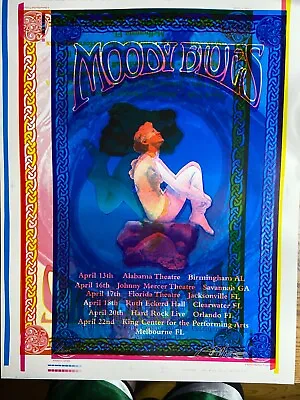 The MOODY BLUES 2001 Poster UNCUT Test Print Double-Printed Signed Artists  • $67.50