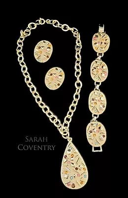 Vintage Jewelry Gold Tone SARAH COVENTRY Sultana Necklace Bracelet Earrings Set • $59.99