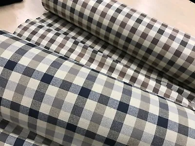 Gingham CHECK Upholstery Fabric TEFLON Treated  Water Replellent • £65