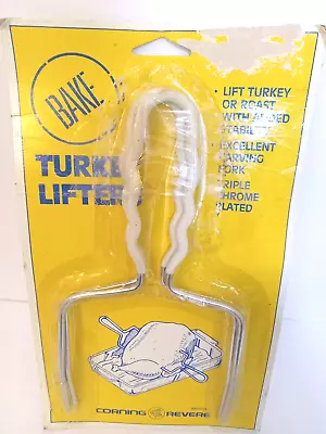 Corning Revere Roasting Turkey Poultry And Meat Lifters Set Of 2 Metal NEW/Open • $24.76