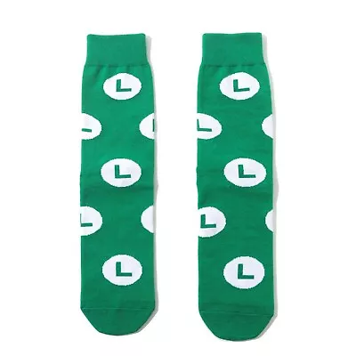 Luigi Super Mario Bros Funny Game Retro Cosplay Costume Adult Green Socks • $8.99