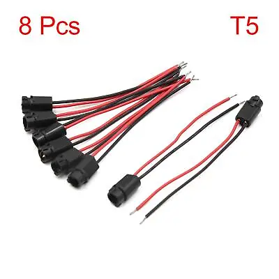 8pcs T5 Lamp Dashboard Indicator Light Socket Bulb Harness Wire For Car • $14.24