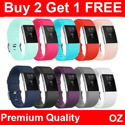 Silicone Watch Wrist Sports Strap For Fitbit Charge 2 Band Wristband Replacement • $5.80