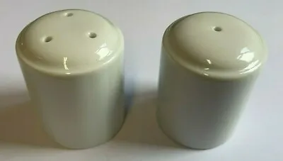 Porcelain Salt And Pepper Pots  - Round Shakers - White - 43x53mm  #14E18 • £4.95