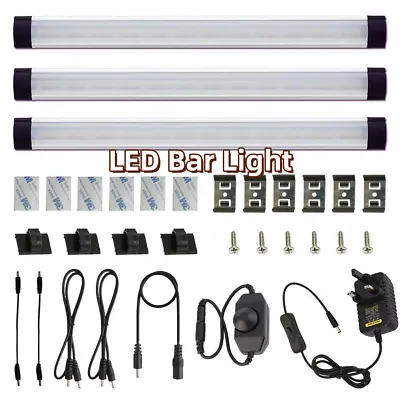 Ultra Thin Under Cabinet Lights Dimmable Counter Lights Bar Low Profile Set Of 3 • £39.59