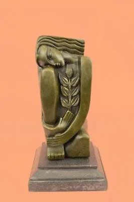 100% Bronze Cubism Abstract Sculpture Woman Flower Statue Art Decor Marble Base • $149.50