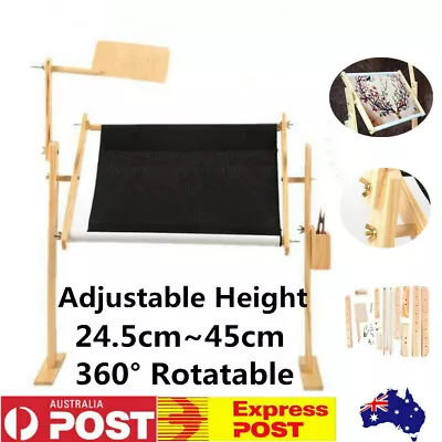 50cm Needlework Stand Lap Table Wood Embroidery Frame Cross Stitch Sewing Tool • $42.99