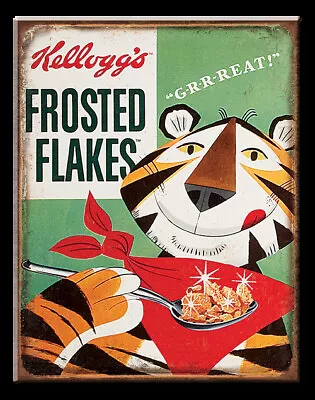 Kellogg's Tony The Tiger Cereal Nostalgic Metal Tin Advertising Sign USA  NEW • £9.53