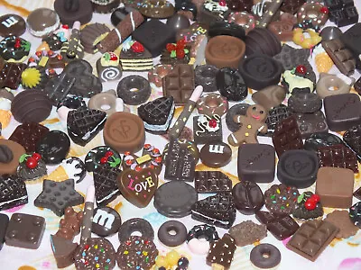 £6.99 • Buy 50 PCS Chocolate Donut Cakes Sweets Biscuit Cookie FAKE FOOD Resin Flatback DIY