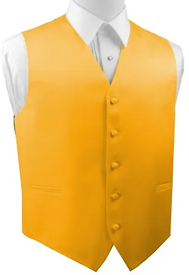 Men's XS - 6XL. Italian Design. Gold Satin Formal Wedding Prom Tuxedo Vest. • $20.95