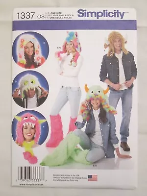 Simplicity 1337 Misses Mens Teens Hats Leg Warmers Pattern Monster Unicorn • $12