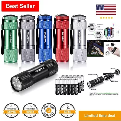 Compact 9-LED Flashlight 6-Pack - Small Size - Includes 18 AAA Batteries • $33.99