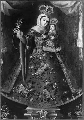 $10 • Buy Photo:Virgin Of The Rosary,Madonna And Child,18th Century Mexican