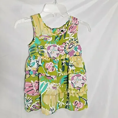 Matilda Jane Floral Tiered Dress Green Pink Yellow Fun Fancy Toddler Girl 2T • $19.99