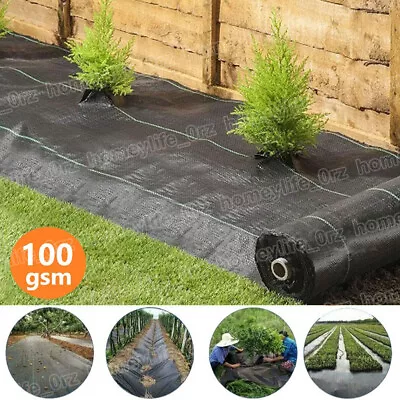 Weed Barrier Fabric Heavy Duty Outdoor Ground Cover Flower Vegetable Raised Beds • £93.56