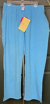 Quacker Factory 1x Blue Pull On Elastic Waist Stretch Knit Spandex Pants • $8.40