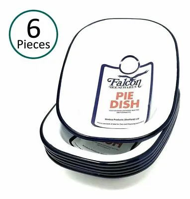 X6 FALCON OBLONG PIE DISH WHITE ENAMEL TRADITIONAL RESTAURANT OVENWARE BAKEWARE • £19.95