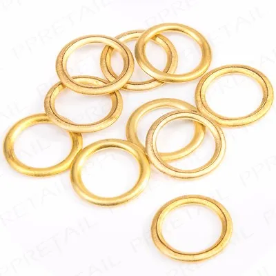 10x SMALL HOLLOW PLASTIC BRASS 13mm CURTAIN RINGS Hoops Upholstery Loops Gliders • £3.90