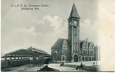 Pre-1907 Postcard -  C. & N. W. Passenger Station-  Milwaukee Wisconsin • $3.99