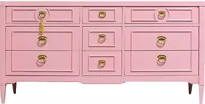 Mid Century Transitional Credenza Dresser By Drexel In Pink - Newly Painted • $2200
