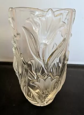 Mikasa Bluebell Design Tall Clear Partially Frosted Spring Vase 8  Germany • $32.95