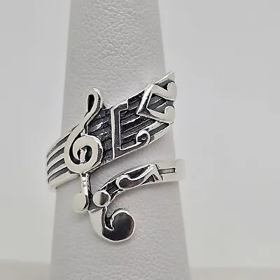 Estate Sterling Silver Music Note Ring ~size 7 • £47.50