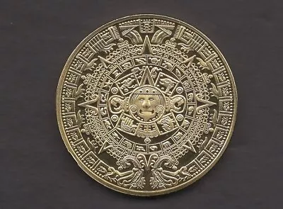 Mayan Pyramid Gold Plated Challenge Coin Mexican Aztec USA Seller Free Shipping  • $6.88