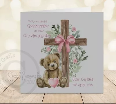 Personalised Handmade Card Christening Baptism Daughter Son Grandson CH6 • £3