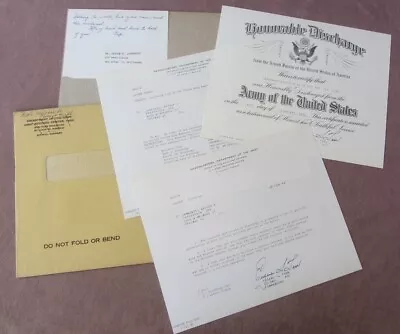 Vintage 1963 US Army & Reserve Service Discharge Papers Certificate + Letters  • $16