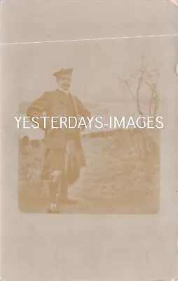 Highlander Posing Fashion Kilt Sporran Outside Postcard (10) C1908 • £26.50