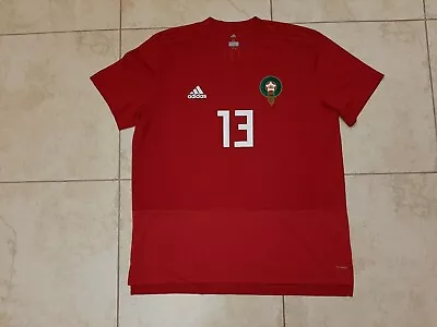 Morocco Training Football Shirt 2018/2019 Jersey Adidas Size XL Soccer Red  • $45