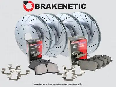 F&R BRAKENETIC Sport Drill Slot Brake Rotors+Ceramic Pads (w/BREMBO) 36.50042.11 • $671