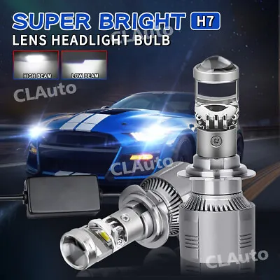 H7 Bi-LED Mini Projector Lens Bulb Car Headlight Kit High Low Beam Retrofit LHD • $41.30