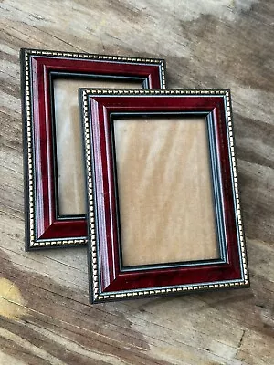 Vintage Pastel Marble Print Red Black Shabby Gold Studded Small Gallery Frames • $24.99