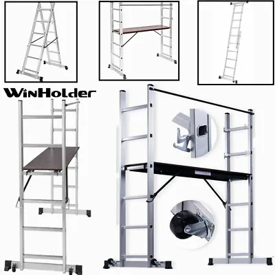 1.65M Platform Ladder Combination Scaffold Multi Purpose Aluminium Work 3 Way • £121.97