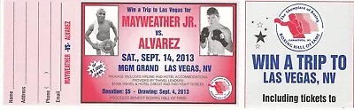 FLOYD MAYWEATHER Vs CANELO ALVAREZ FIGHT UNUSED RAFFLE TICKET SEPTEMBER 14 2013 • $25